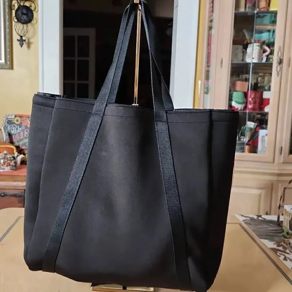 Victoria's Secret black and gold insulated neoprene tote